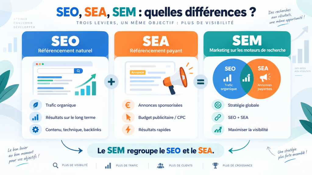 SEA, SEO ou SEM ?